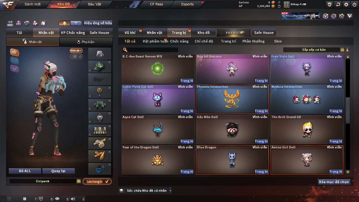 shop acc cf uy tin gia re